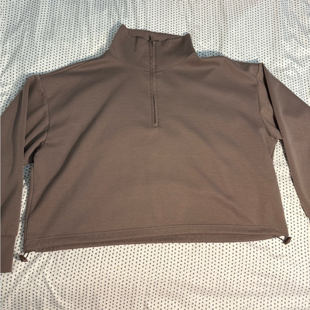 Brown Quarter-Zip Pullover